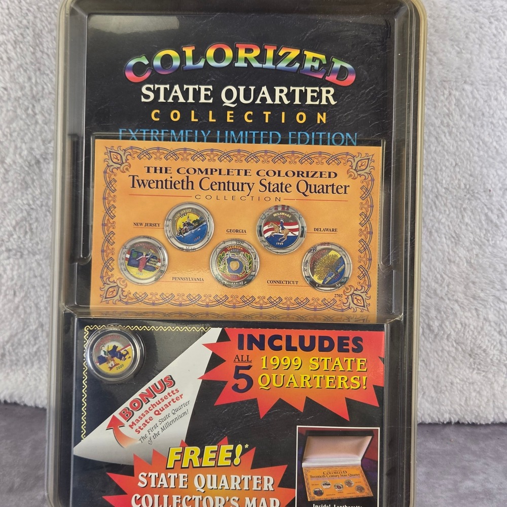 American Historic Society 1999 Colorized State Quarter Collection 6 Coin Set